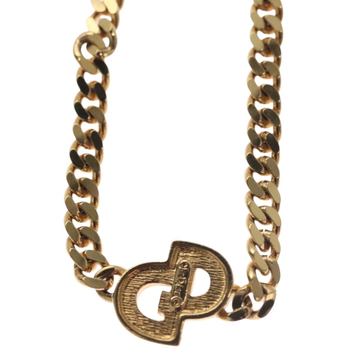 Christian Dior CD Pendant Necklace Metal and Crystals