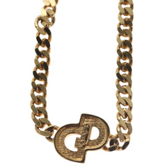 Christian Dior CD Pendant Necklace Metal and Crystals