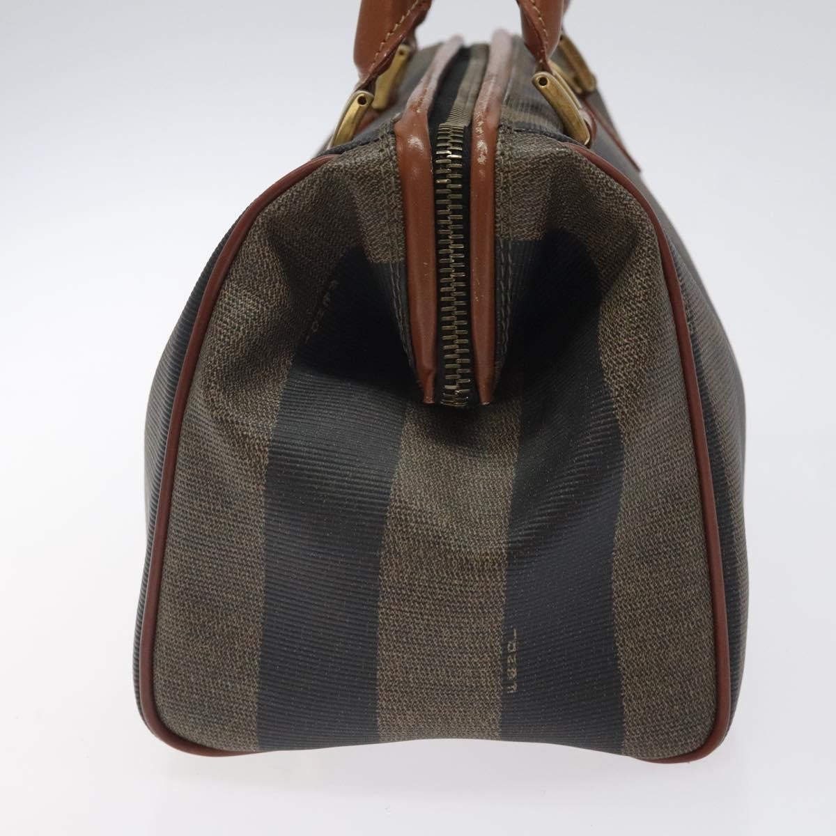 Fendi Vintage Pequin Boston Bag Coated Canvas