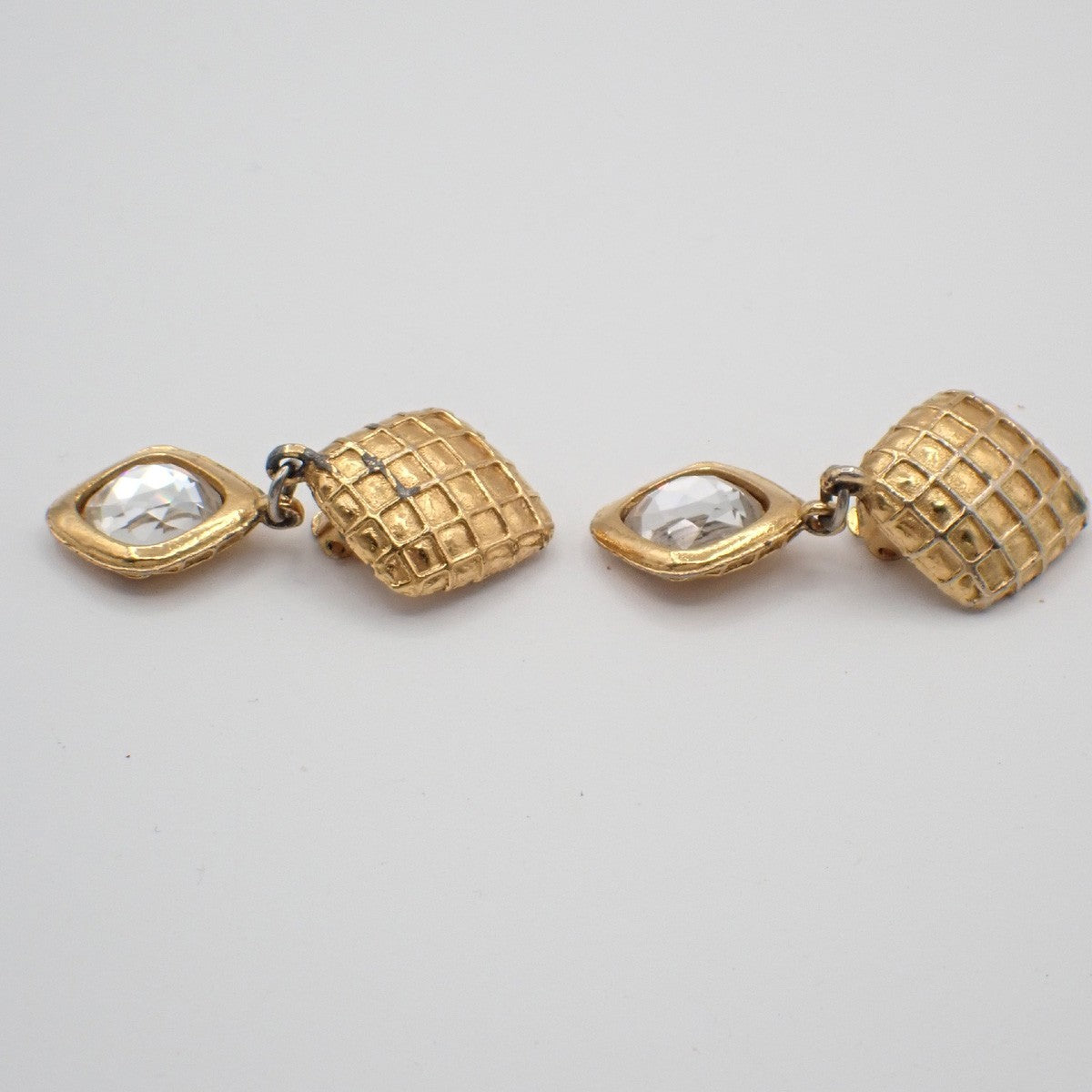 Chanel CC Rhombus Clip-On Earrings Metal