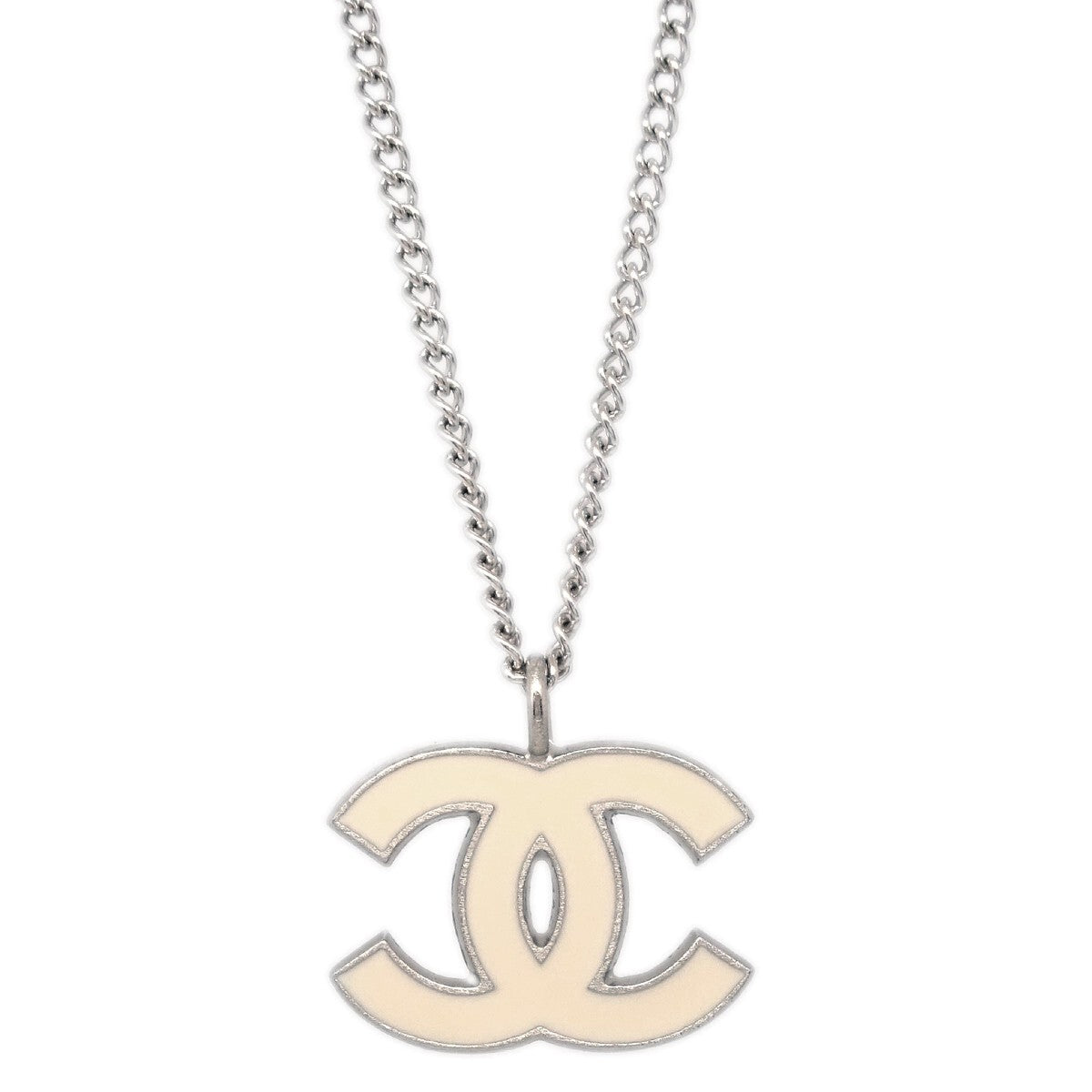 Chanel CC Logo Pendant Necklace Metal
