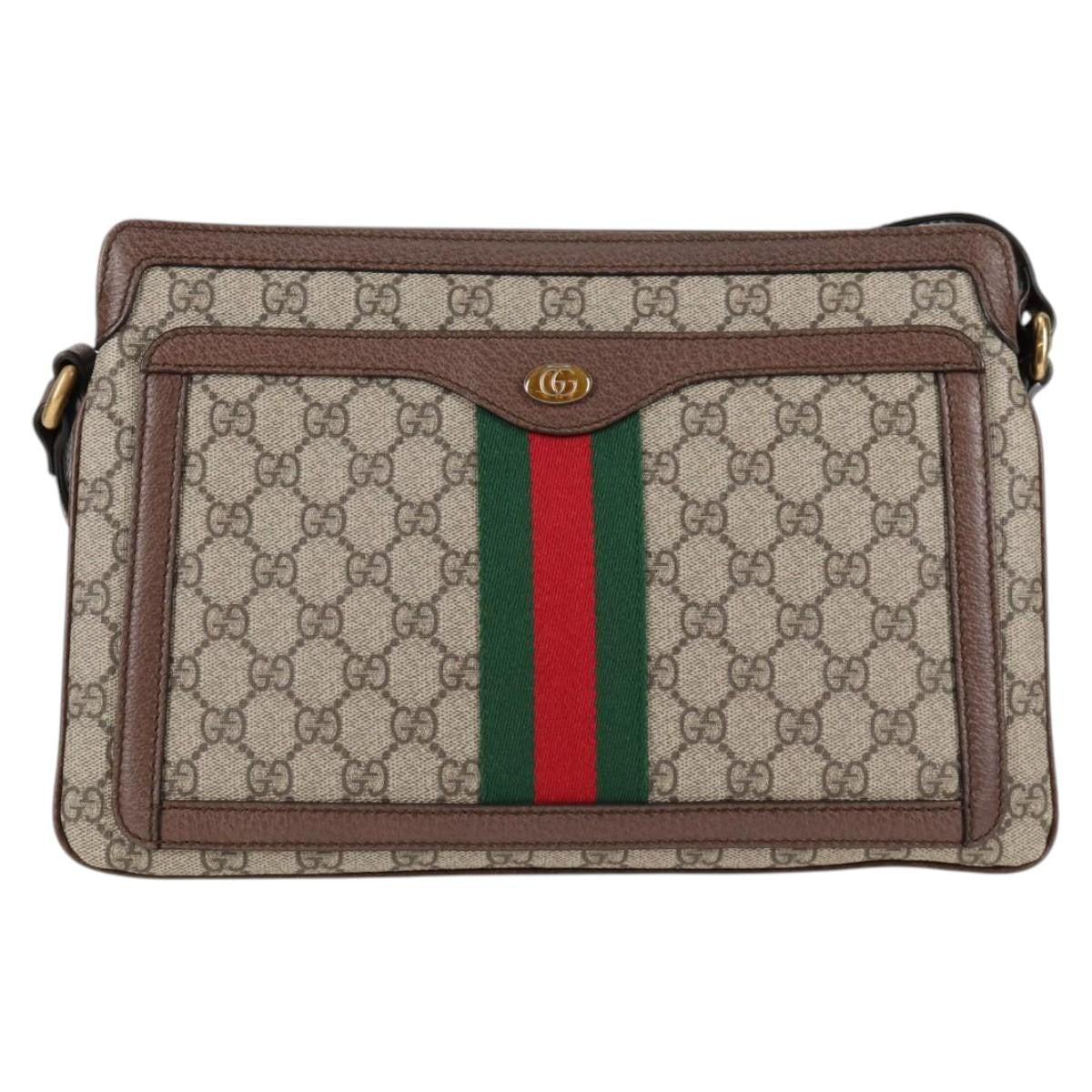Gucci Ophidia Zip Shoulder Bag GG Coated Canvas
