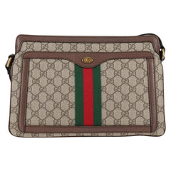 Gucci Ophidia Zip Shoulder Bag GG Coated Canvas