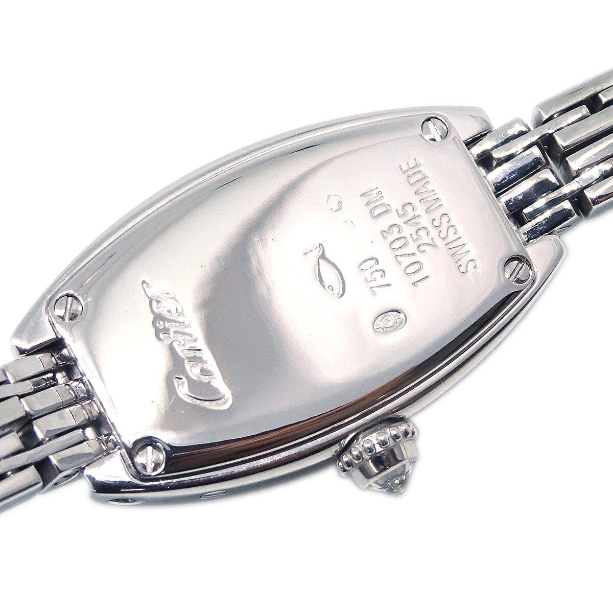 Cartier Mini Tonneau Lanier Quartz Watch White Gold with Diamond Bezel