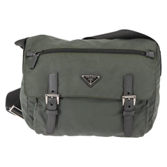 Prada Double Buckle Flap Messenger Bag Tessuto