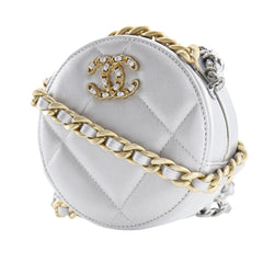 Chanel 19 Round Clutch with Chain Quilted Leather