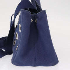 Prada Canapa Convertible Tote Grommet Embellished Canvas