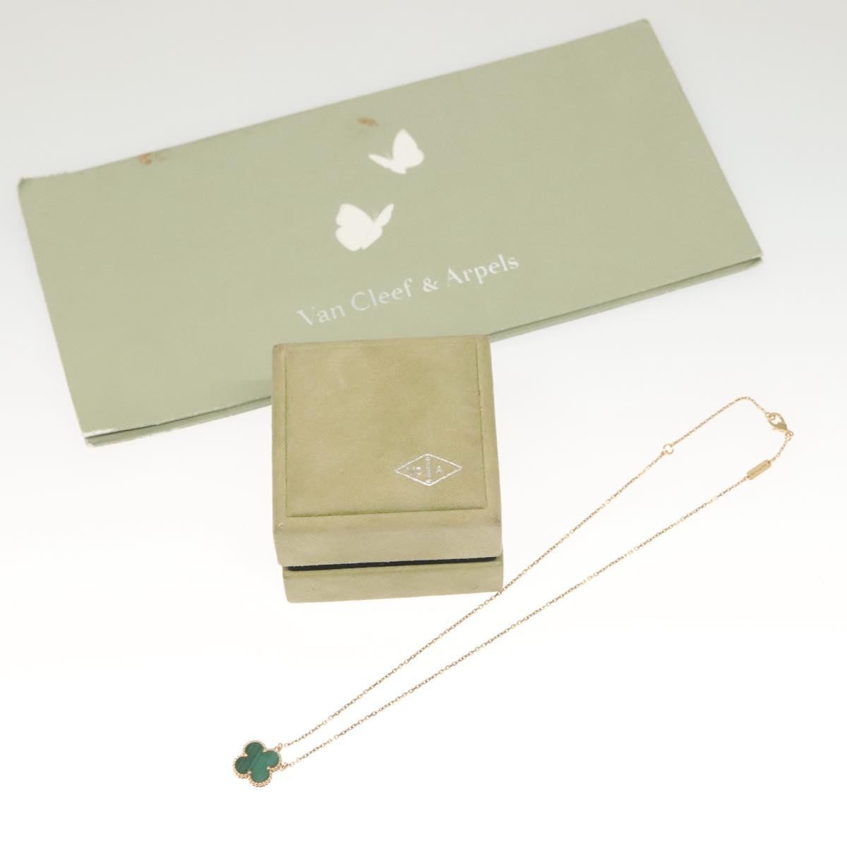 Van Cleef & Arpels Vintage Alhambra Pendant Necklace 18K Yellow Gold and Malachite