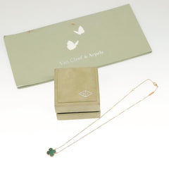 Van Cleef & Arpels Vintage Alhambra Pendant Necklace 18K Yellow Gold and Malachite