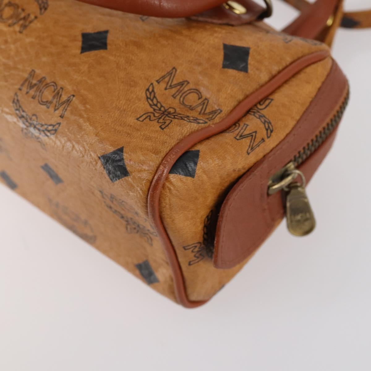 MCM Visetos Handbag Canvas and Leather