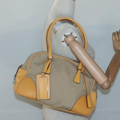 Prada Bauletto Bag Canvas with Leather