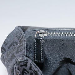 Fendi Convertible Pushlock Flap Satchel Zucca Canvas and Leather