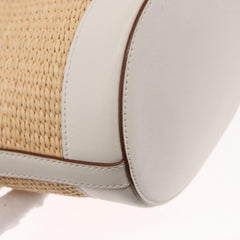 Prada Bucket Bag Woven Raffia with Leather