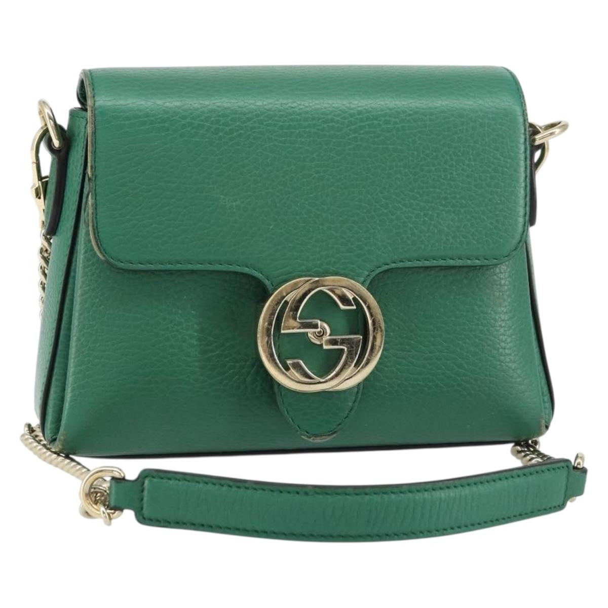 Gucci Interlocking Chain Crossbody Bag Leather
