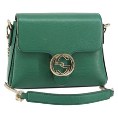 Gucci Interlocking Chain Crossbody Bag Leather