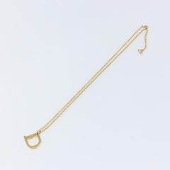 Christian Dior D logo Pendant Necklace Metal