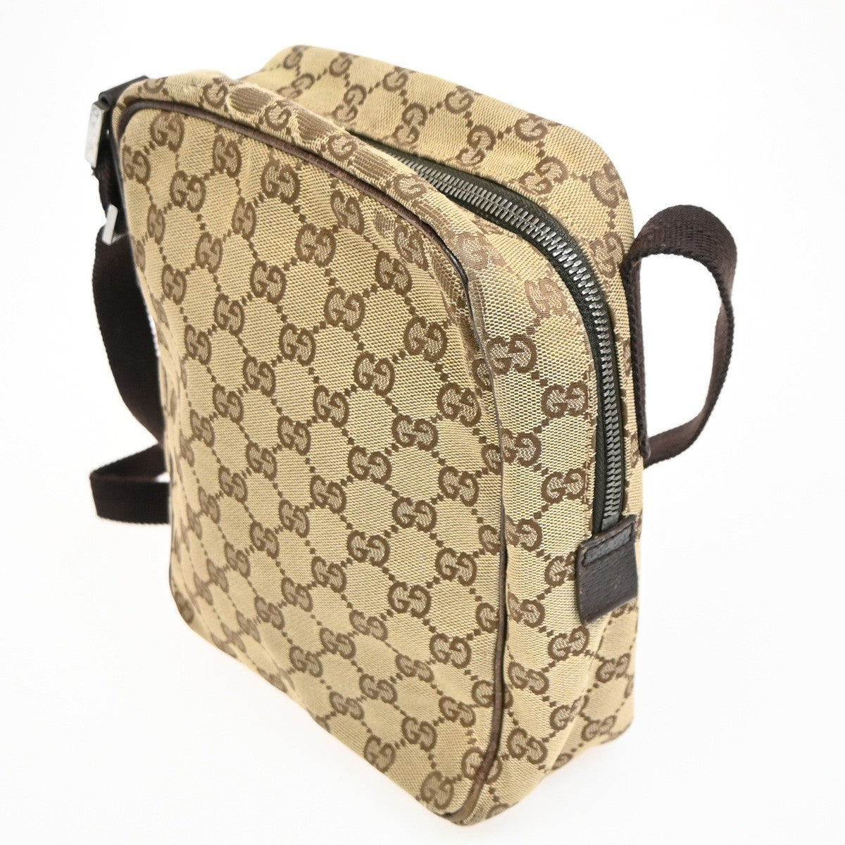 Gucci Vintage Front Pocket Flat Messenger GG Canvas