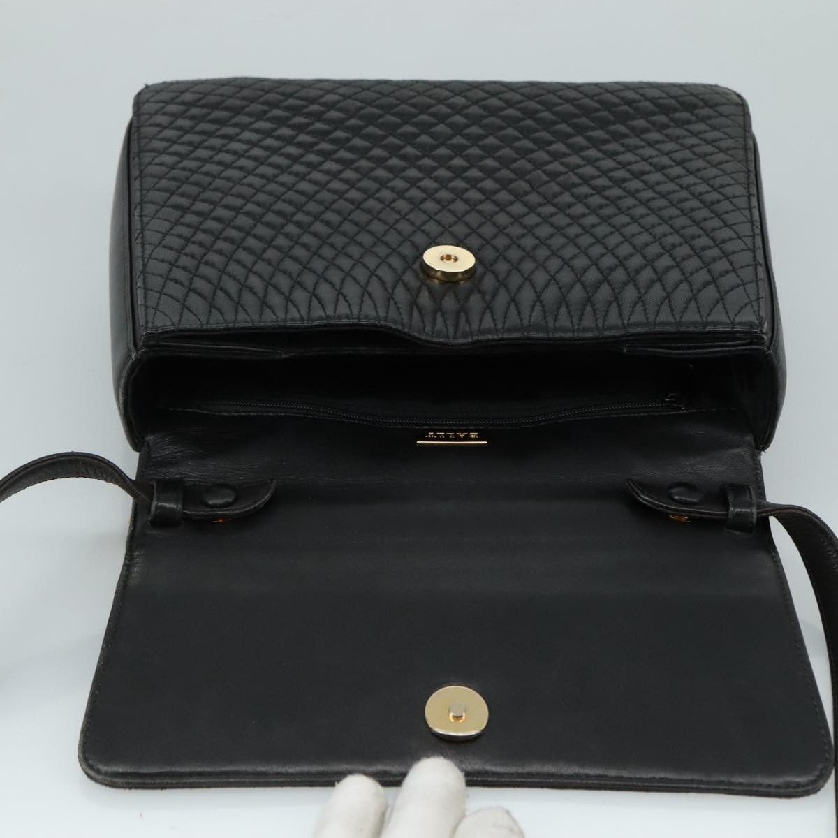 Bally Vintage Flap Handbag Quilted Leather