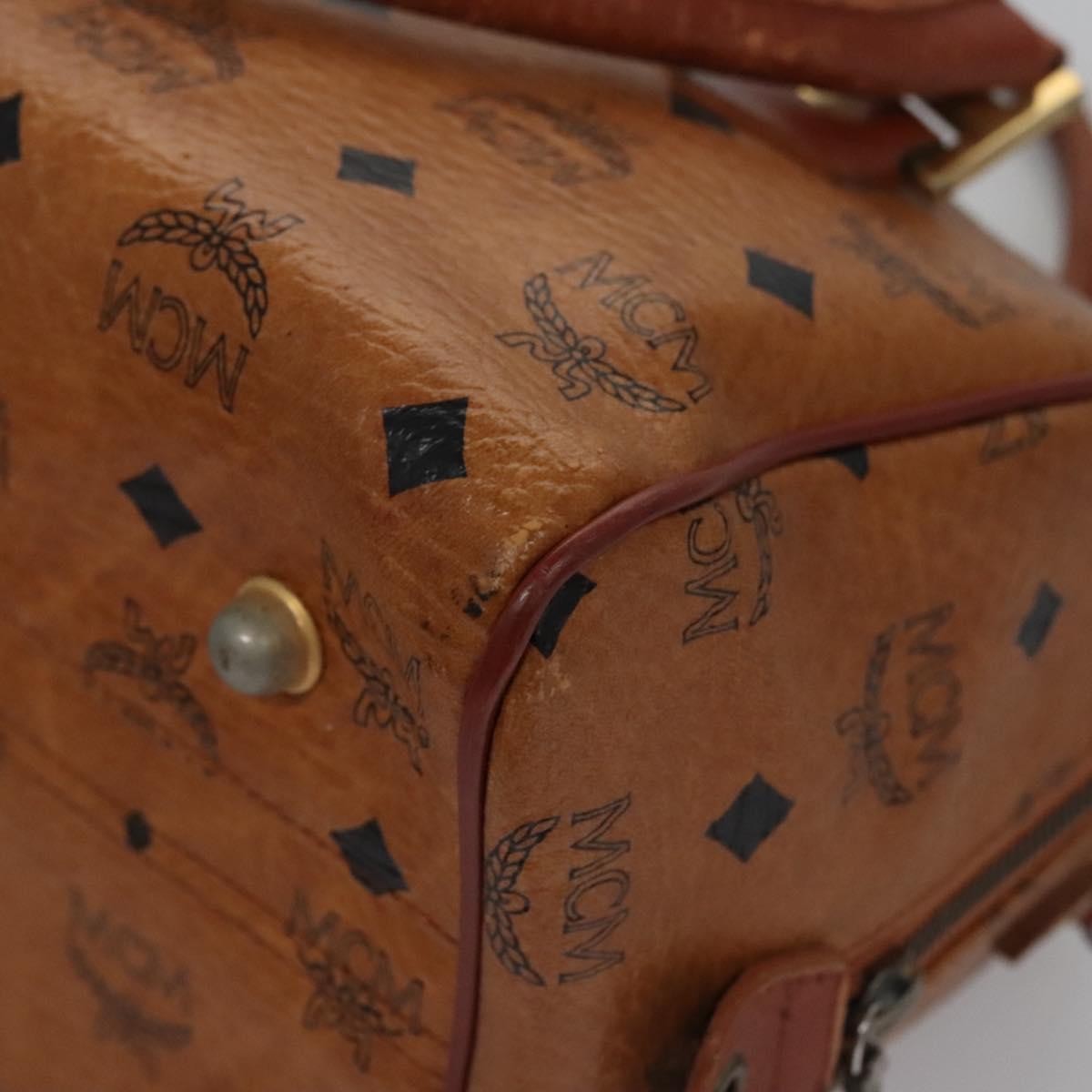 MCM Visetos Handbag Canvas and Leather