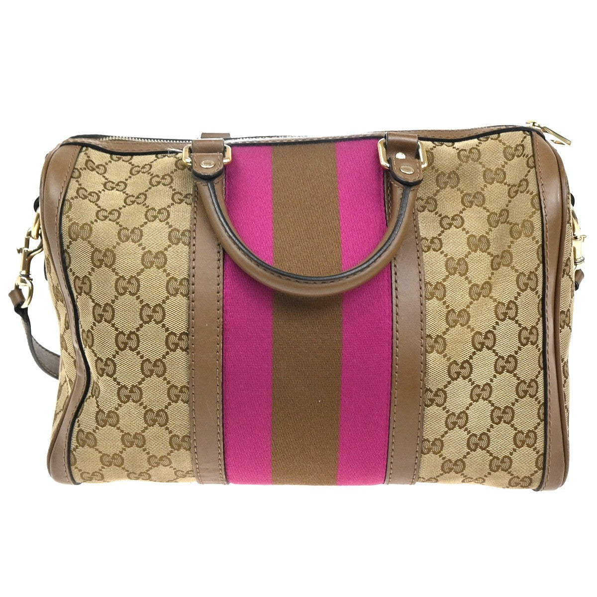 Gucci Vintage Web Boston Bag GG Canvas
