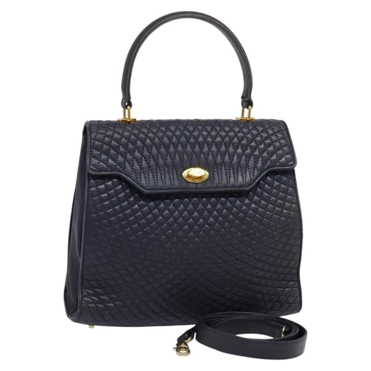 Bally Vintage Flap Handbag Quilted Leather