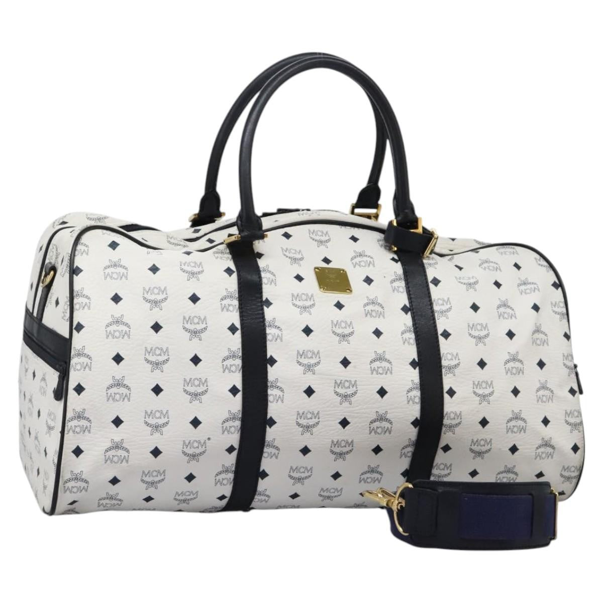 MCM Visetos Handbag Canvas and Leather