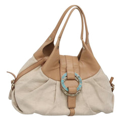 Bvlgari Chandra Hobo Canvas and Leather