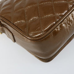 Bally Vintage Chain Shoulder Bag Quilted Patent leather