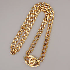 Chanel Vintage Turnlock Reissue Chain Necklace Metal