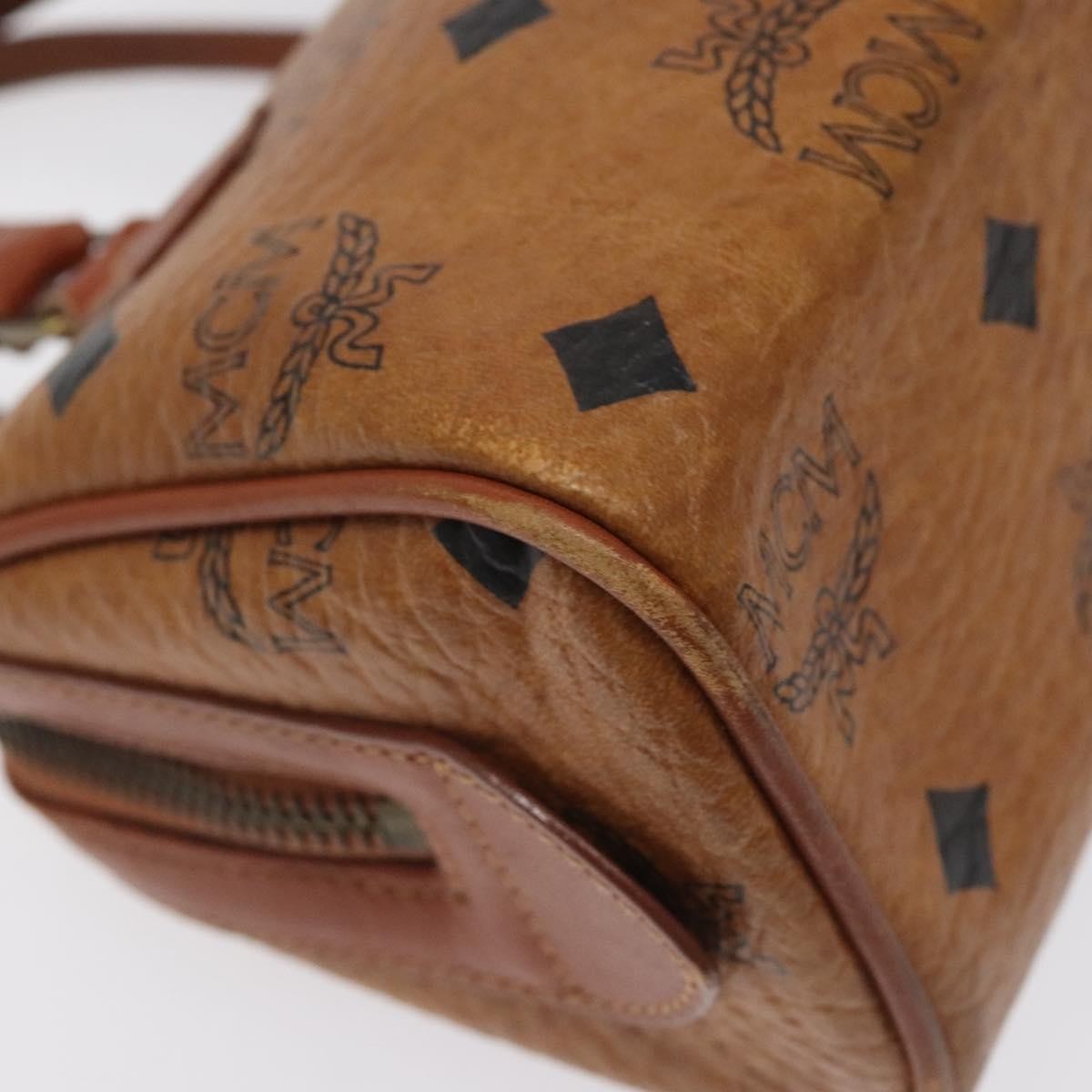 MCM Visetos Handbag Canvas and Leather