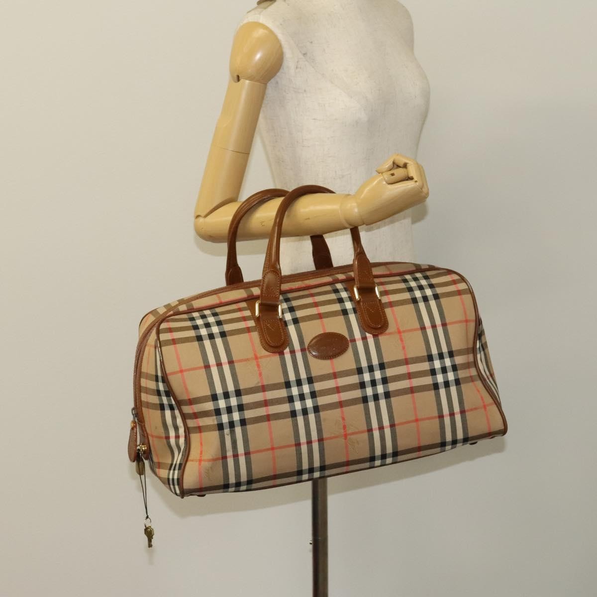 Burberry Vintage Duffle Bag Horseferry Check Canvas