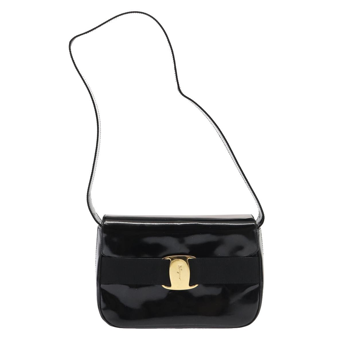 Salvatore Ferragamo Vala Shoulder Bag Patent Leather