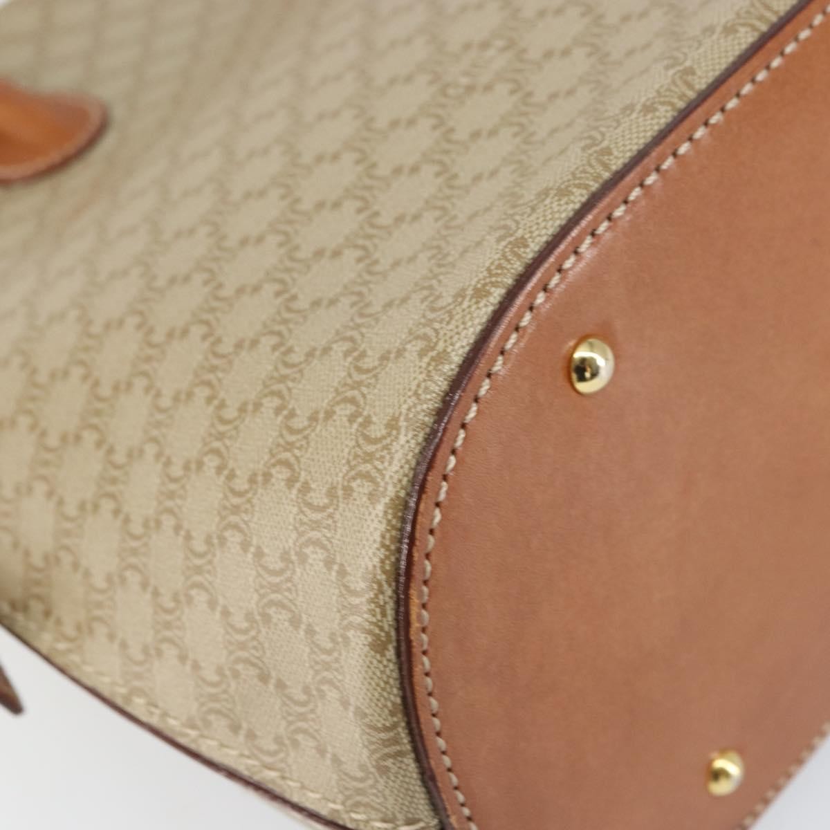 Celine Vintage Macadam Handbag Canvas and Leather