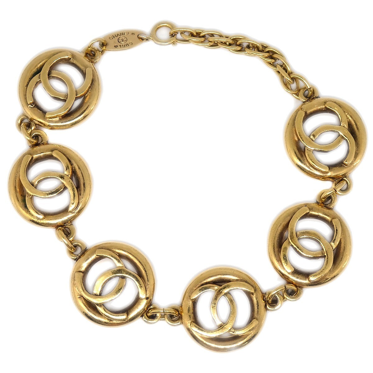Chanel CC Cutout Round Bracelet Metal