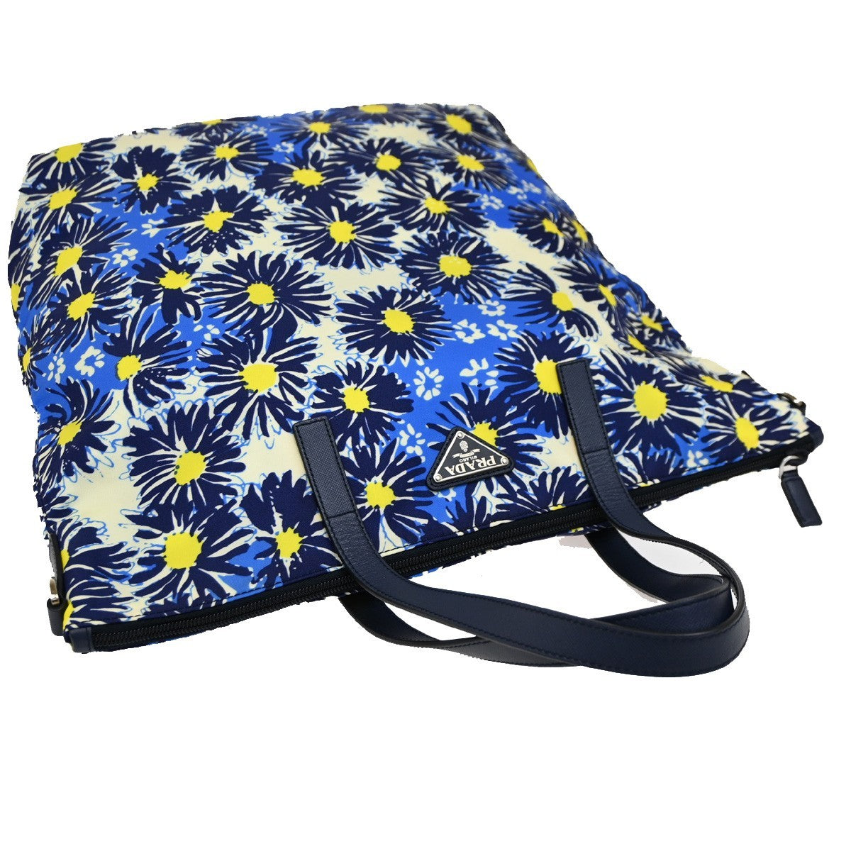 Prada Convertible Zip Tote Printed Tessuto