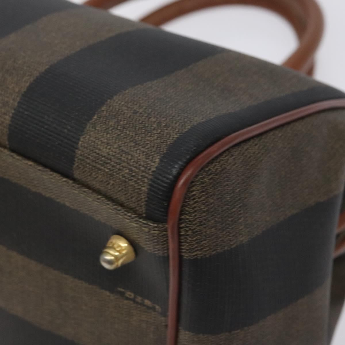 Fendi Vintage Pequin Boston Bag Coated Canvas