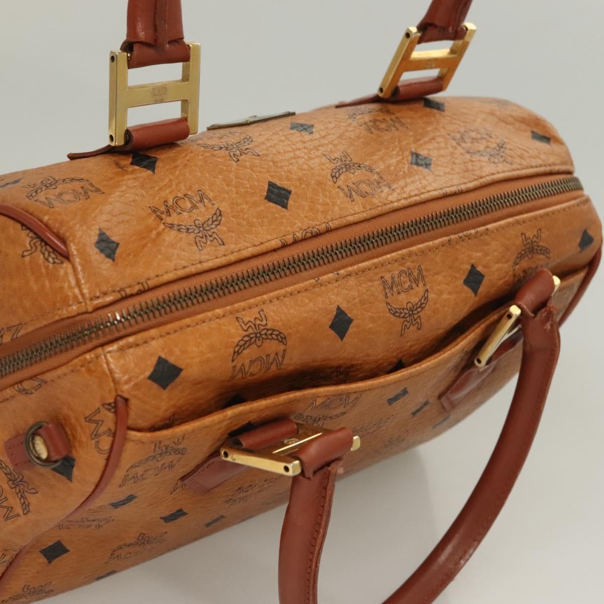 MCM Visetos Handbag Canvas and Leather
