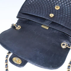 Bally Vintage Chain Shoulder Bag Quilted Leather