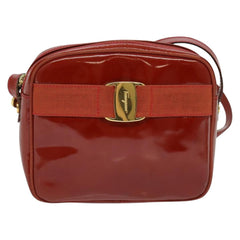 Salvatore Ferragamo Vala Shoulder Bag Patent Leather