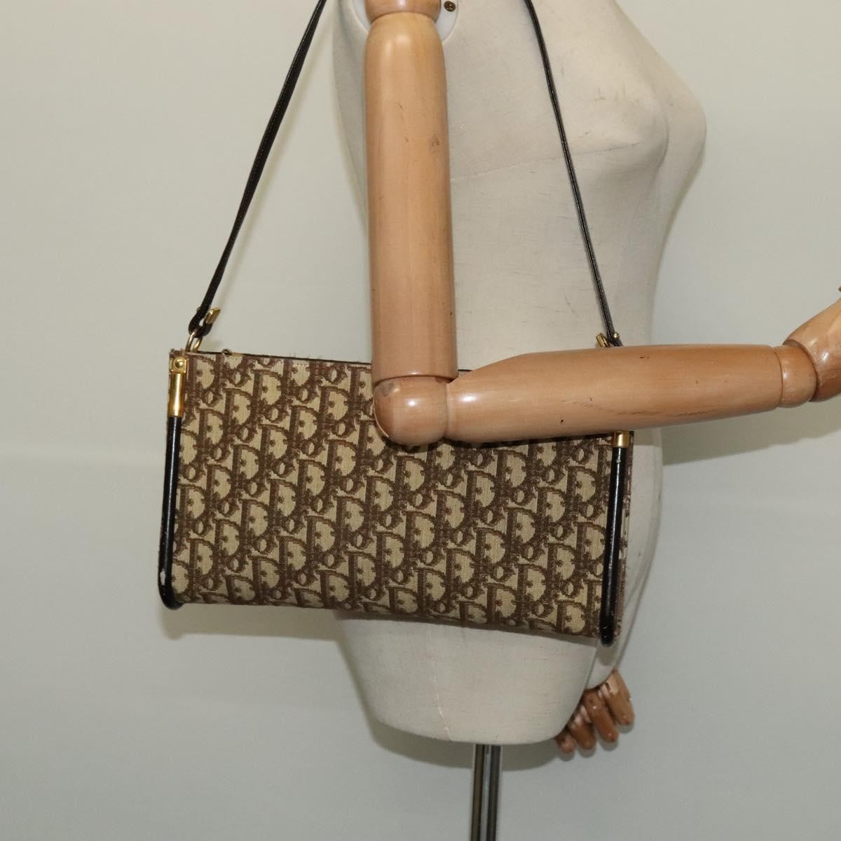 Christian Dior Vintage Trotter Shoulder Bag Canvas