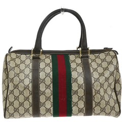 Gucci Vintage Web Boston Bag GG Coated Canvas