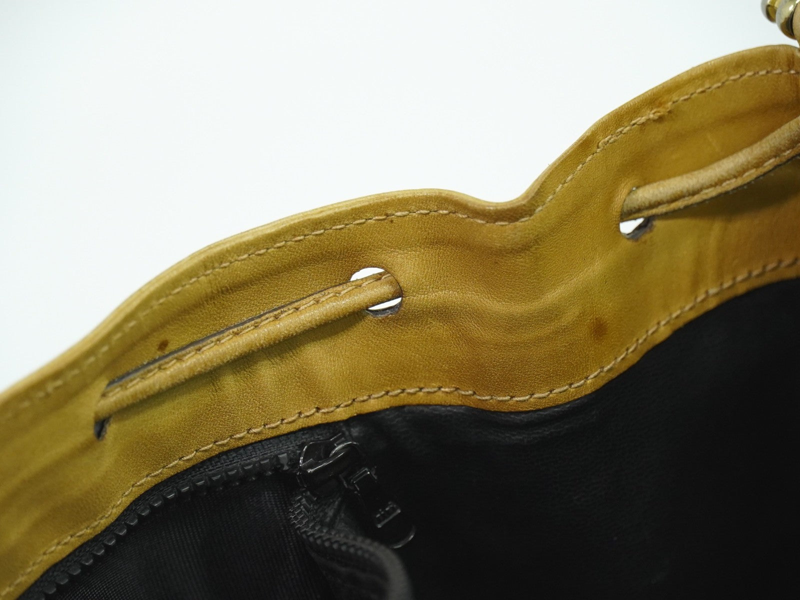 Celine Triomphe Drawstring Bucket Bag Leather