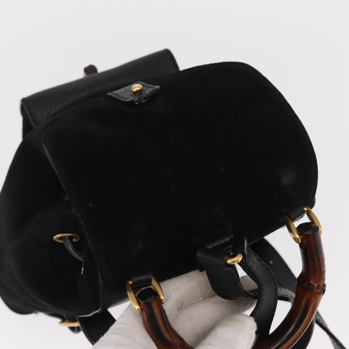 Gucci Vintage Bamboo Backpack Suede
