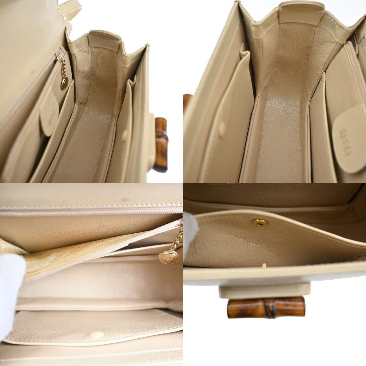 Gucci Vintage Convertible Bamboo Top Handle Bag Leather