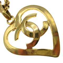 Chanel CC Heart Pendant Necklace Metal