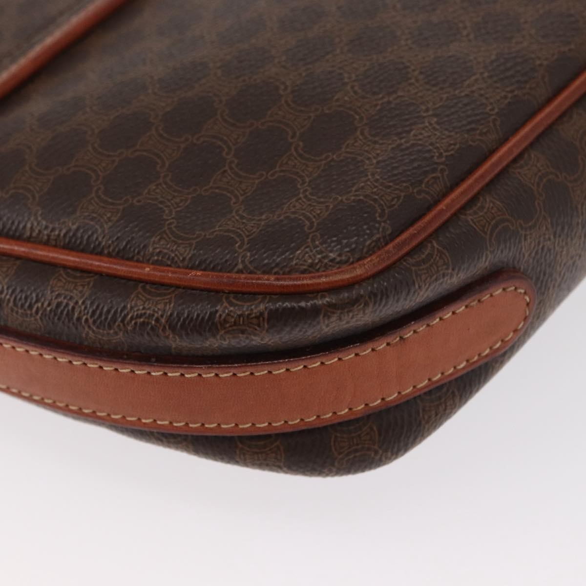 Celine Vintage Macadam Shoulder Bag Canvas and Leather