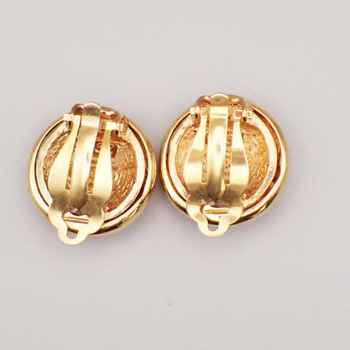 Chanel Vintage CC Round Clip-On Earrings Metal