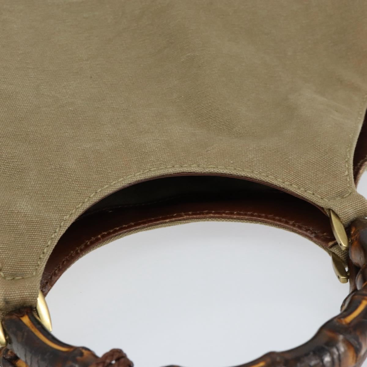 Gucci Vintage Bamboo Hobo Canvas