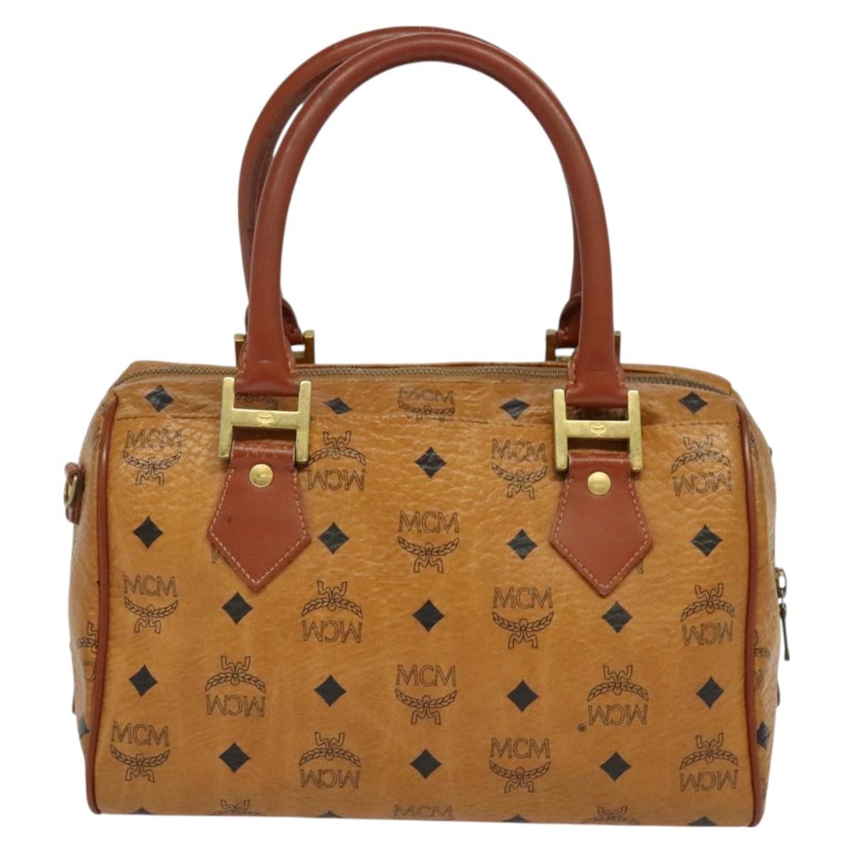 MCM Visetos Handbag Canvas and Leather