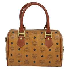 MCM Visetos Handbag Canvas and Leather